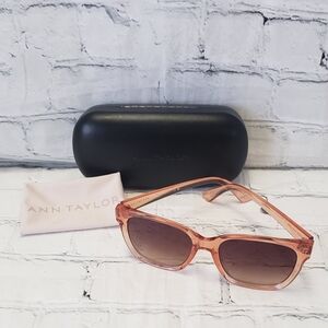 Ann Taylor Peach-Tinted Square Sunglasses with Gradient Lenses